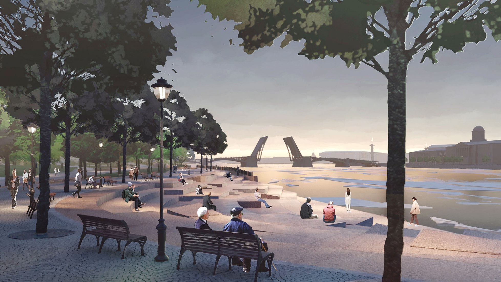 Visualización. Nuevo parque de la ciudad de San Petersburgo por West 8 + Studio 44