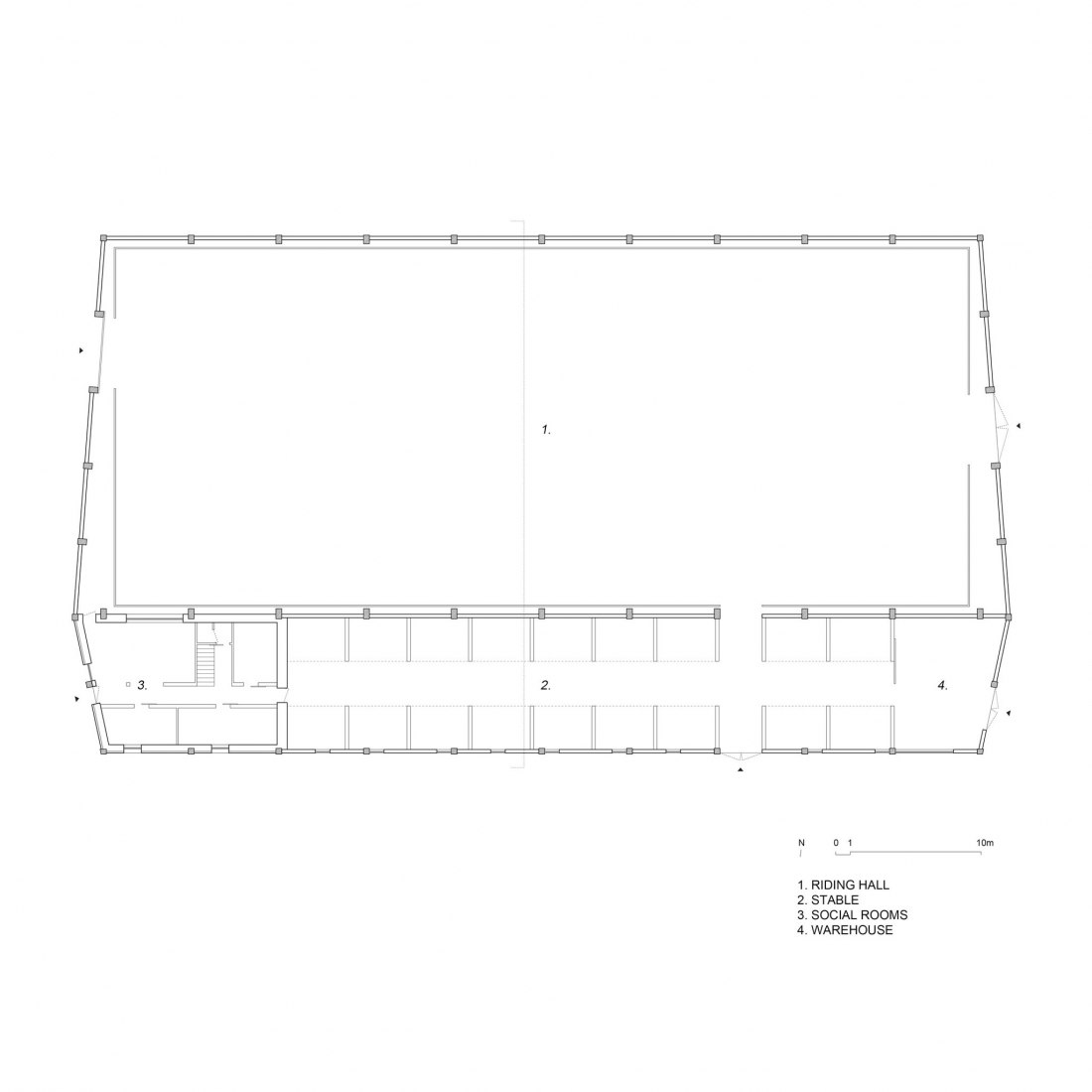 Ground floor plan. Horse House Stable by Wiercinski Studio. 