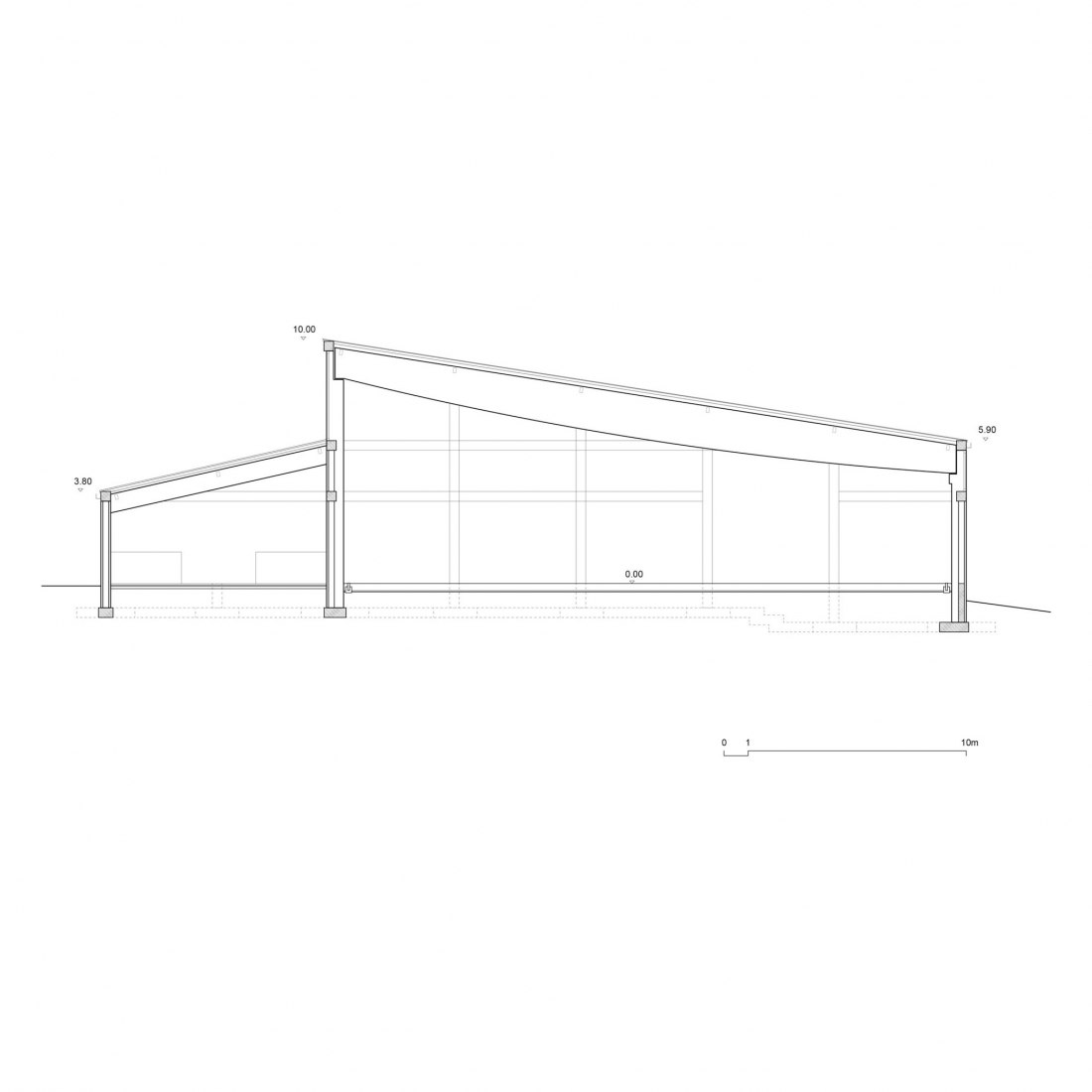 Section. Horse House Stable by Wiercinski Studio. 