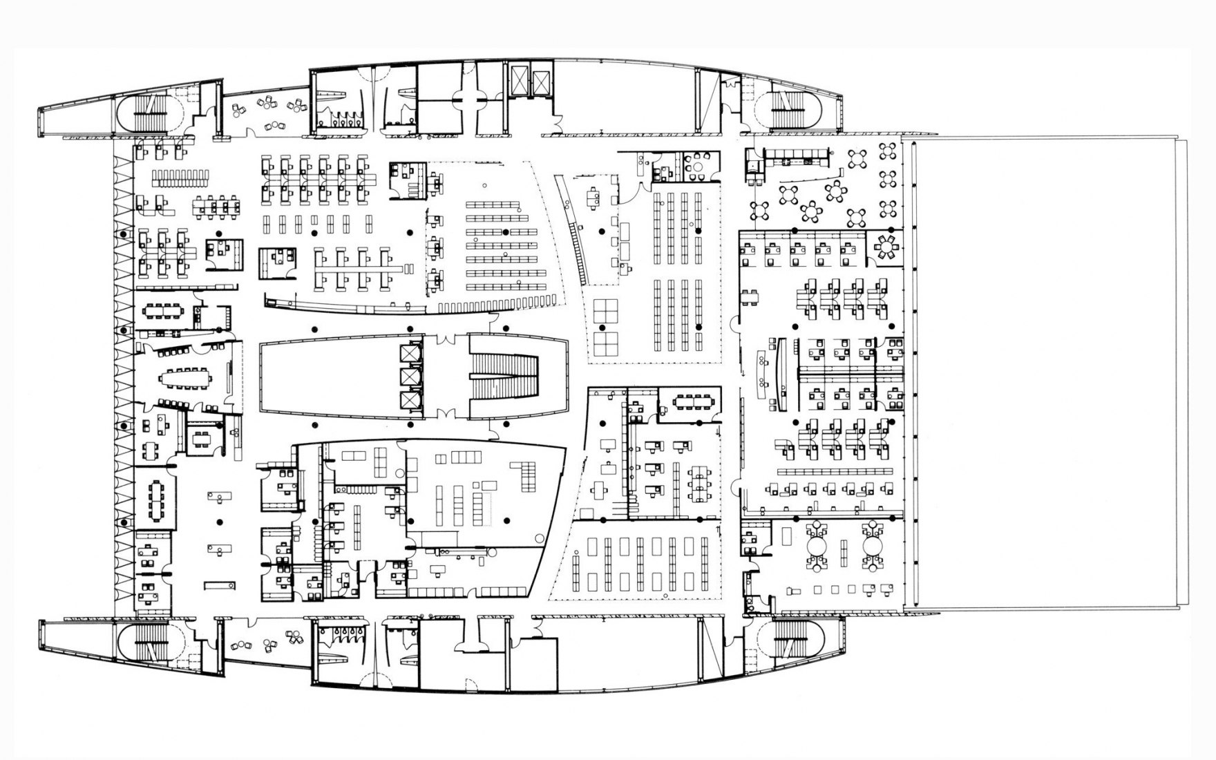 Planta segunda. Biblioteca Central Burton Barr Phoenix, por Will Bruder Architects y DWL Architects.