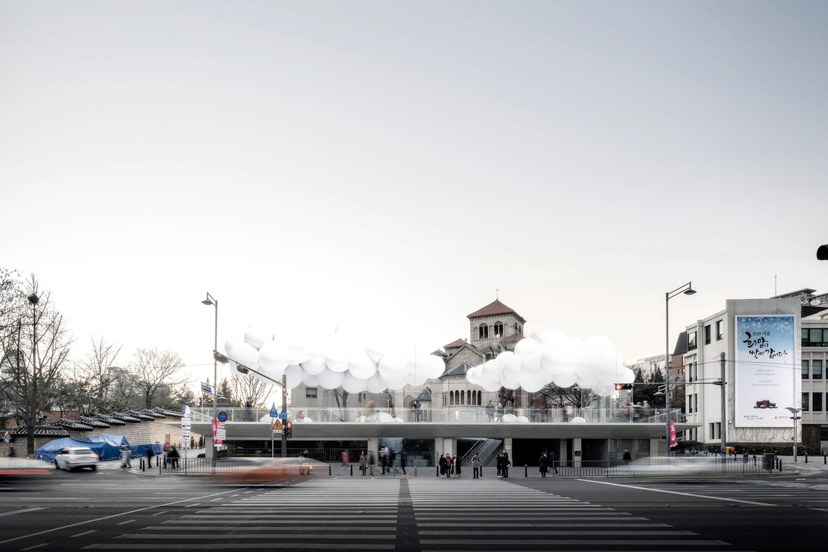 Visualización. 3er Premio. [Urban Yards] "Tal vez las nubes cayeron del cielo". Concurso de diseño de Seúl, MARU 2019