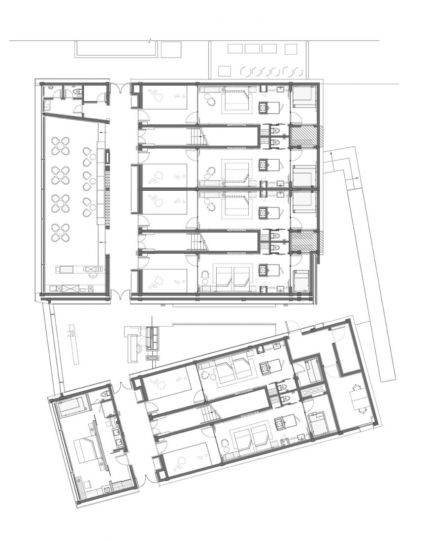 Plano de primera planta. Hotel Boatyard por GOA y WJ STUDIO.