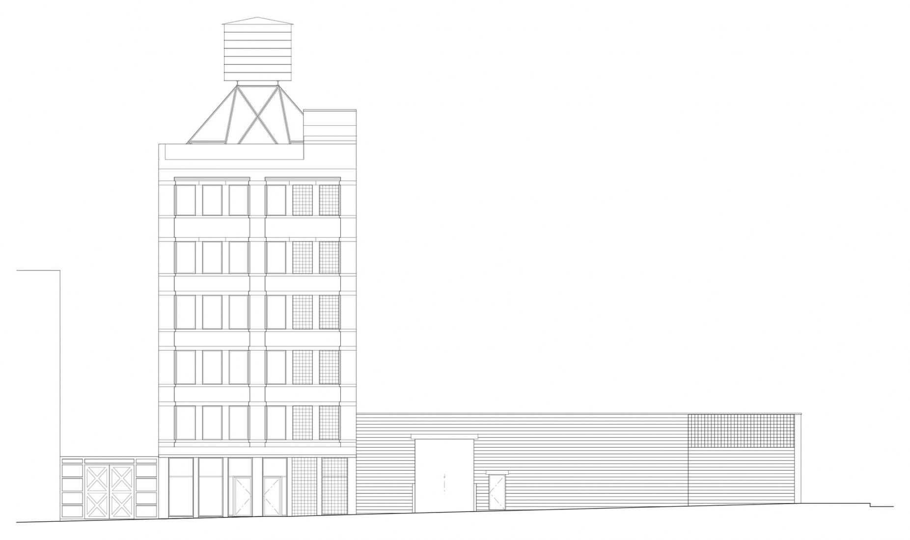 Washington elevation. 77 Washington building by Worrell Yeung.