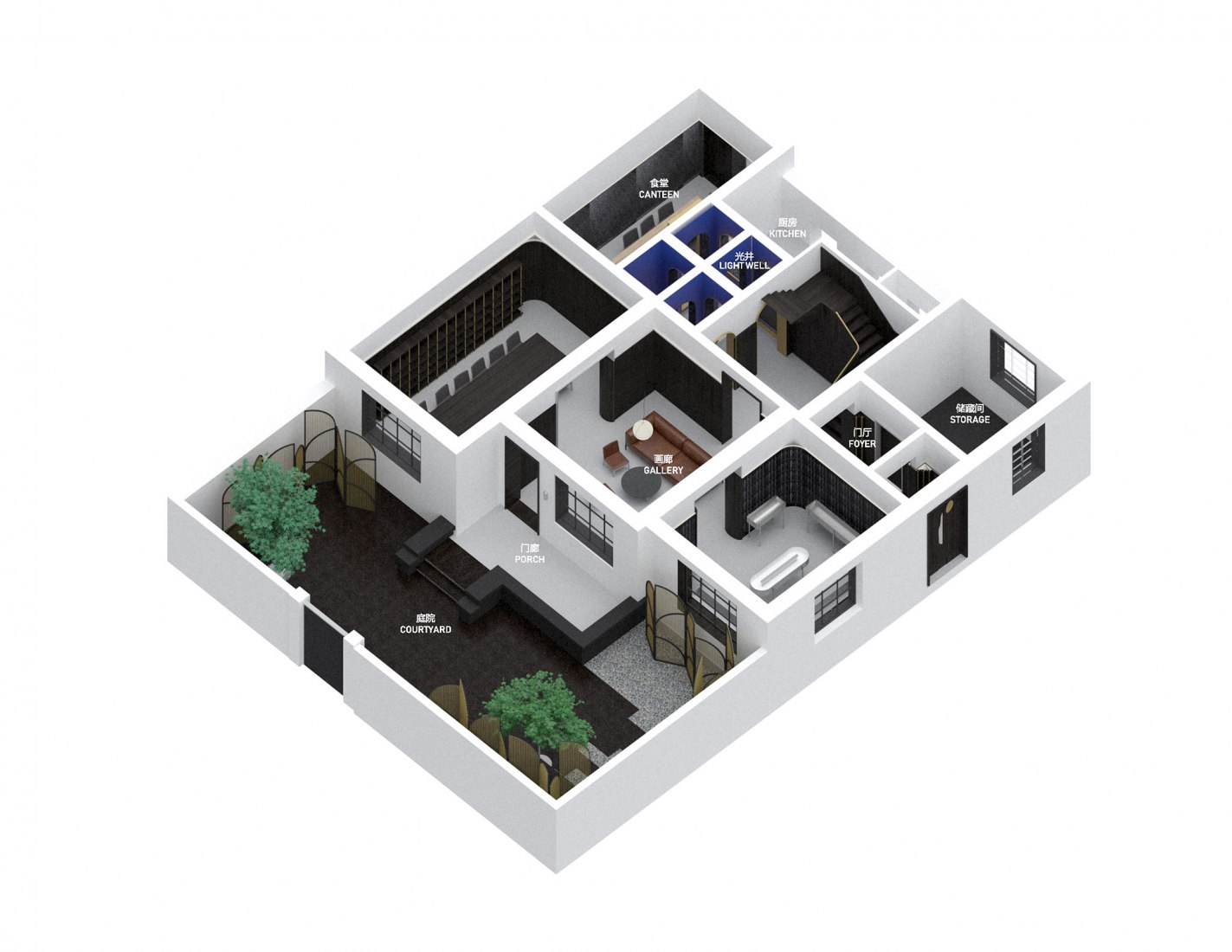 Axonometric. Hypocam House by Wutopia Lab.