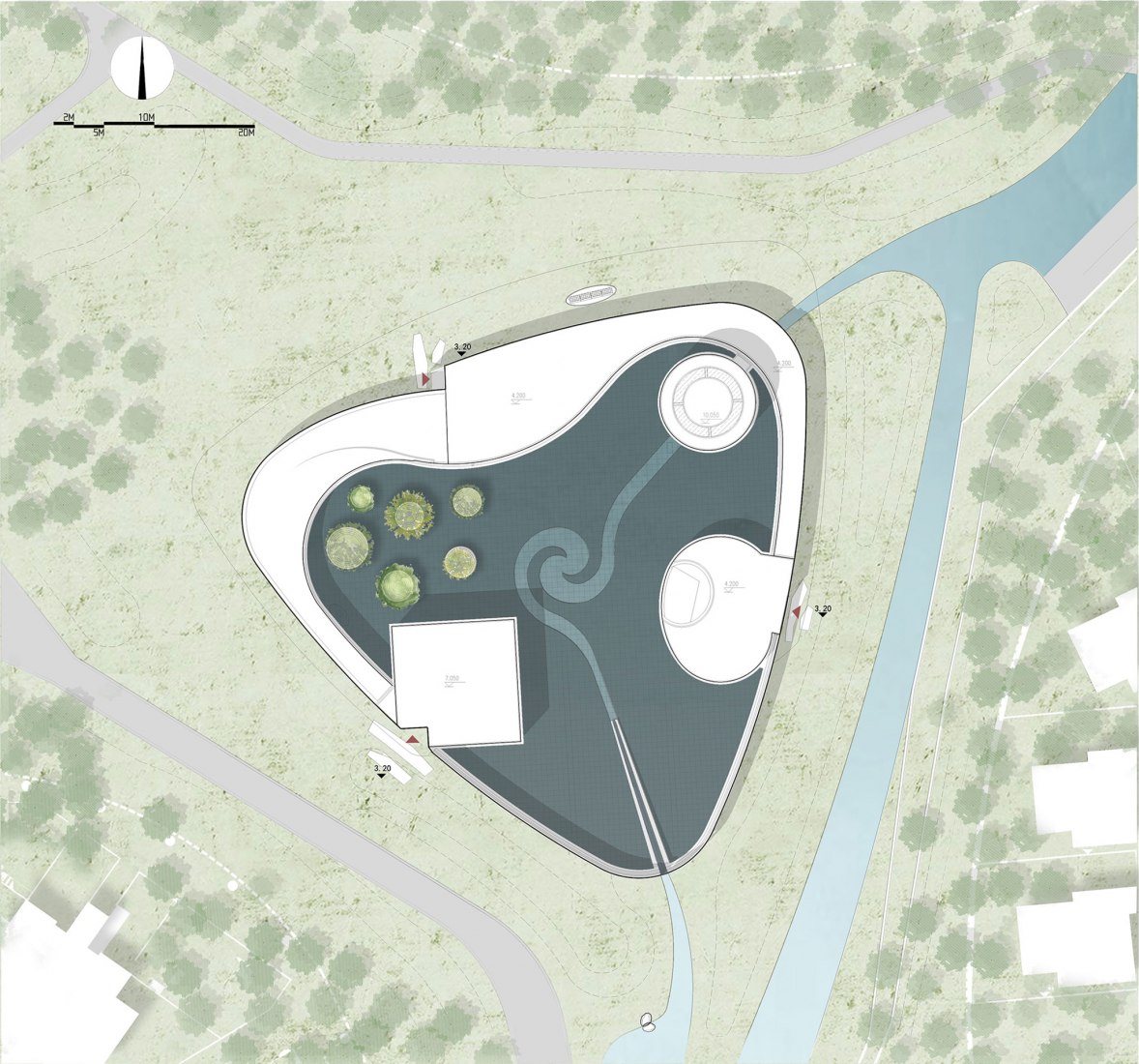 Plano de situación. Monologue Art Museum por Wutopia Lab