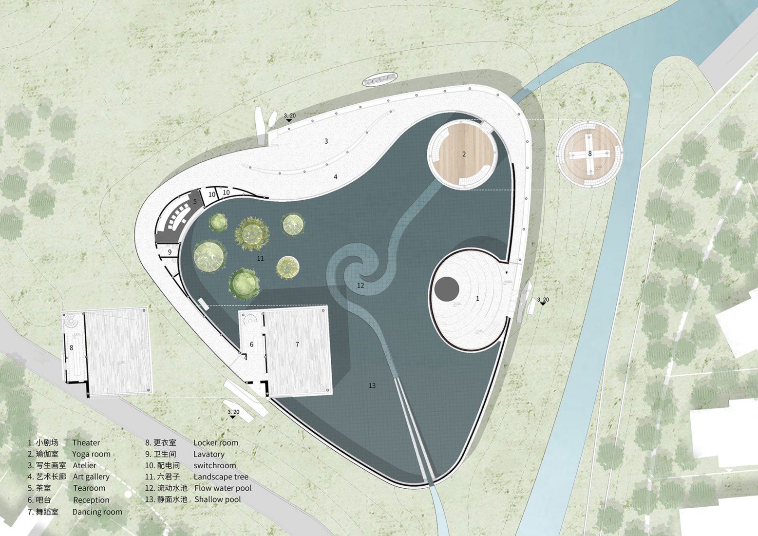 Planta baja. Monologue Art Museum por Wutopia Lab