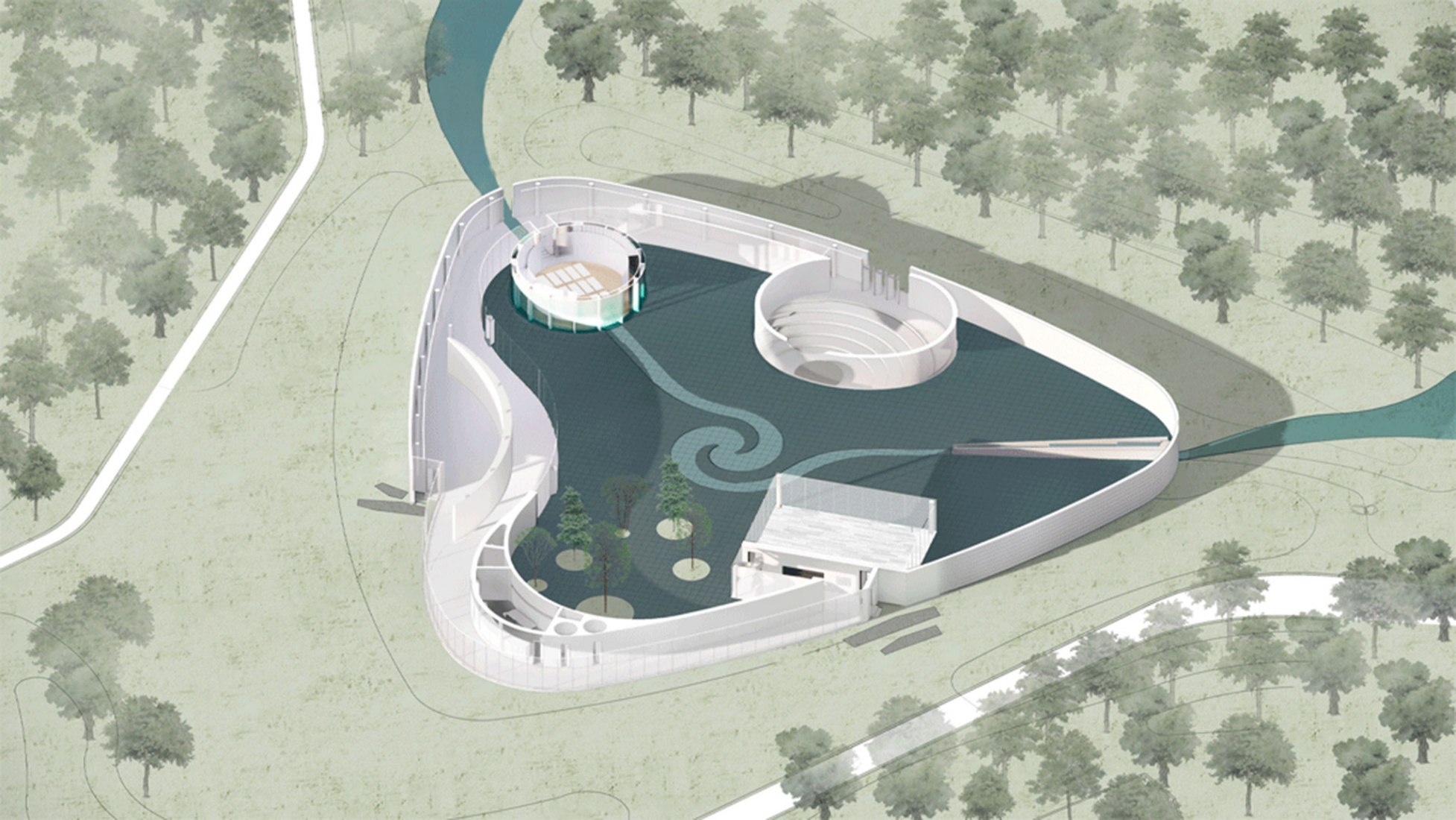 Axonometría. Monologue Art Museum por Wutopia Lab