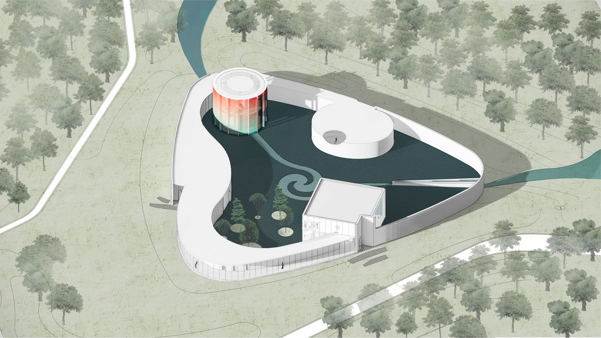 Axonometría. Monologue Art Museum por Wutopia Lab