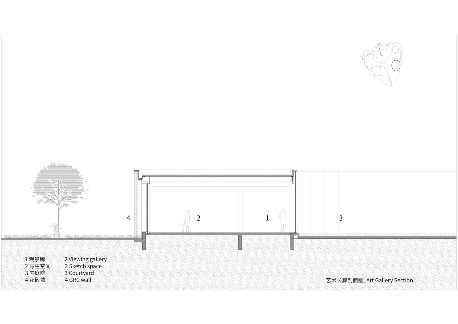 Secciones. Monologue Art Museum por Wutopia Lab