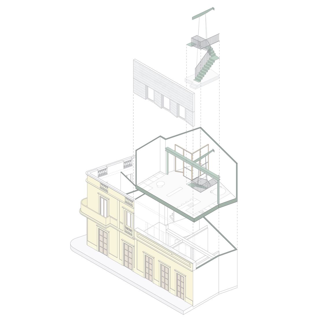 Axonometry. House M by Xstudio.