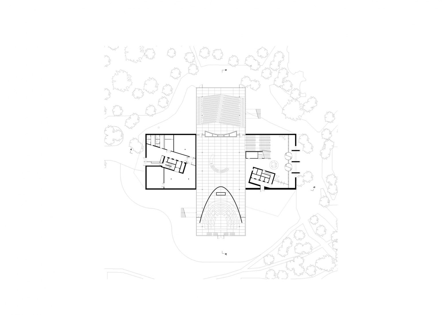 Ground floor plan. Headquarters of the Province of Antwerp by Xaveer De Geyter Architects.