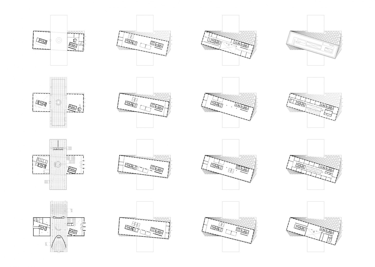 Project floor plans. Headquarters of the Province of Antwerp by Xaveer De Geyter Architects.