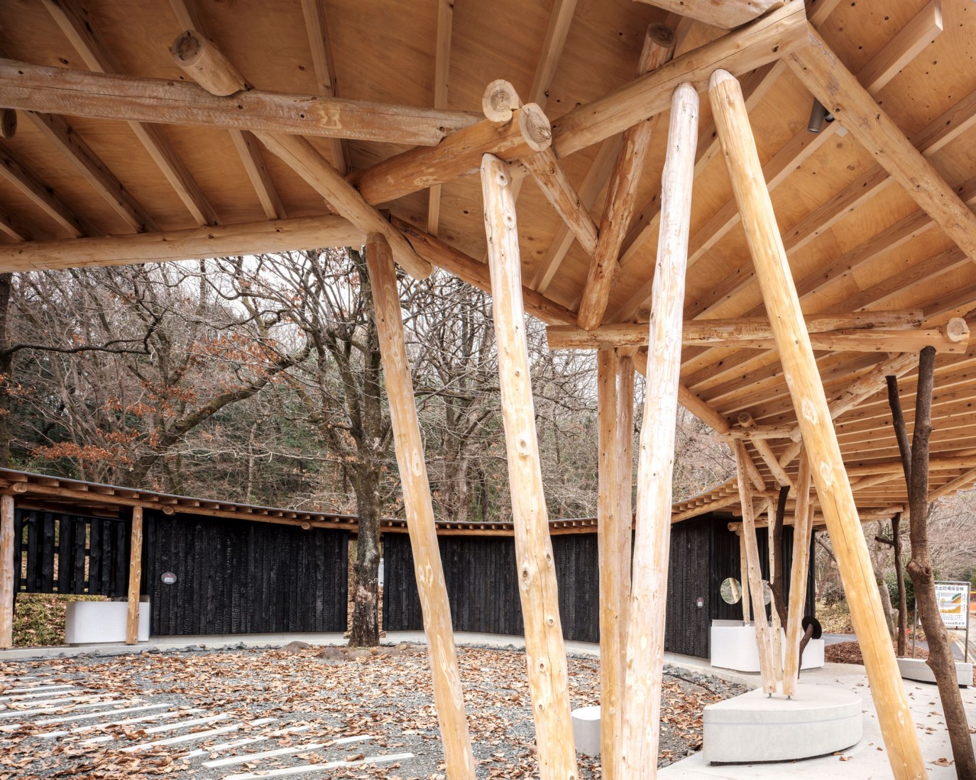 Public toilet in Matsuda Forest Park Recreation Area by Yamashita Sekkei. Photograph by yashiro photo office.