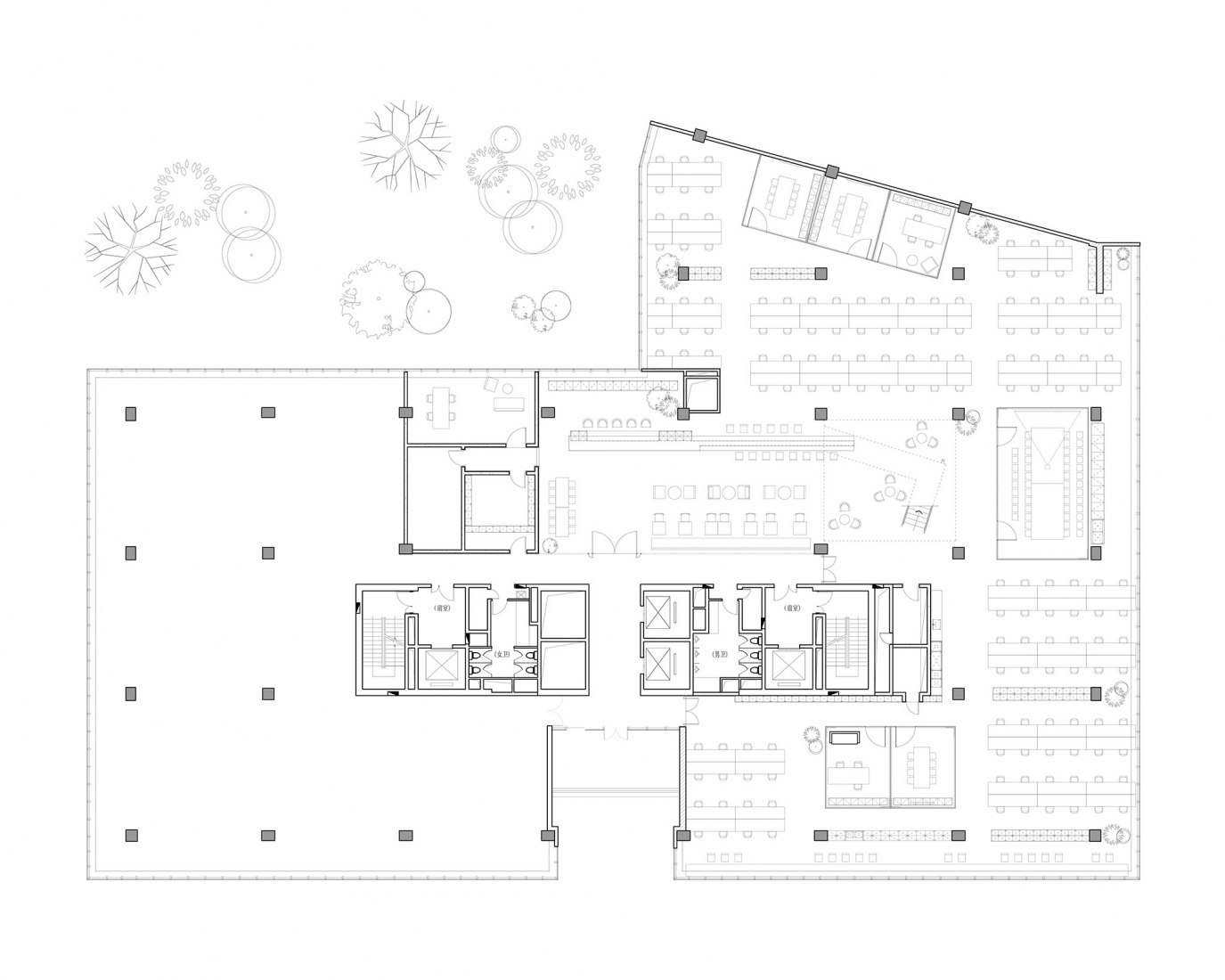 Plano planta de acceso P-5. Shenzhen Yeahka C4 Office Design por JSPA Design.