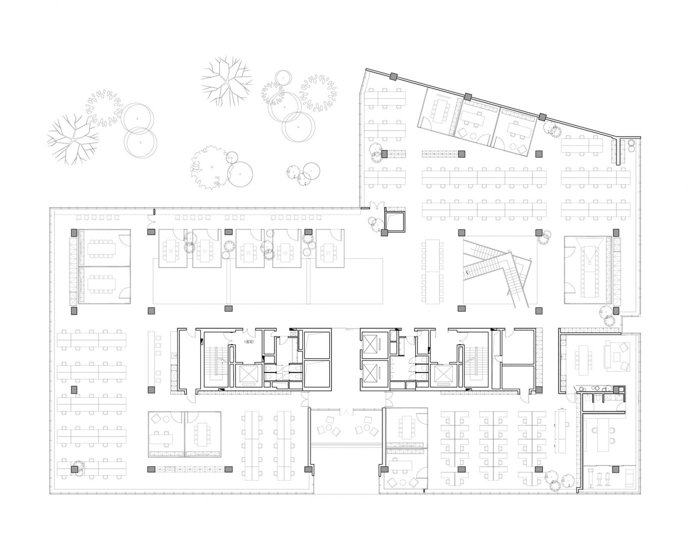 Plano segunda planta P-7. Shenzhen Yeahka C4 Office Design por JSPA Design.