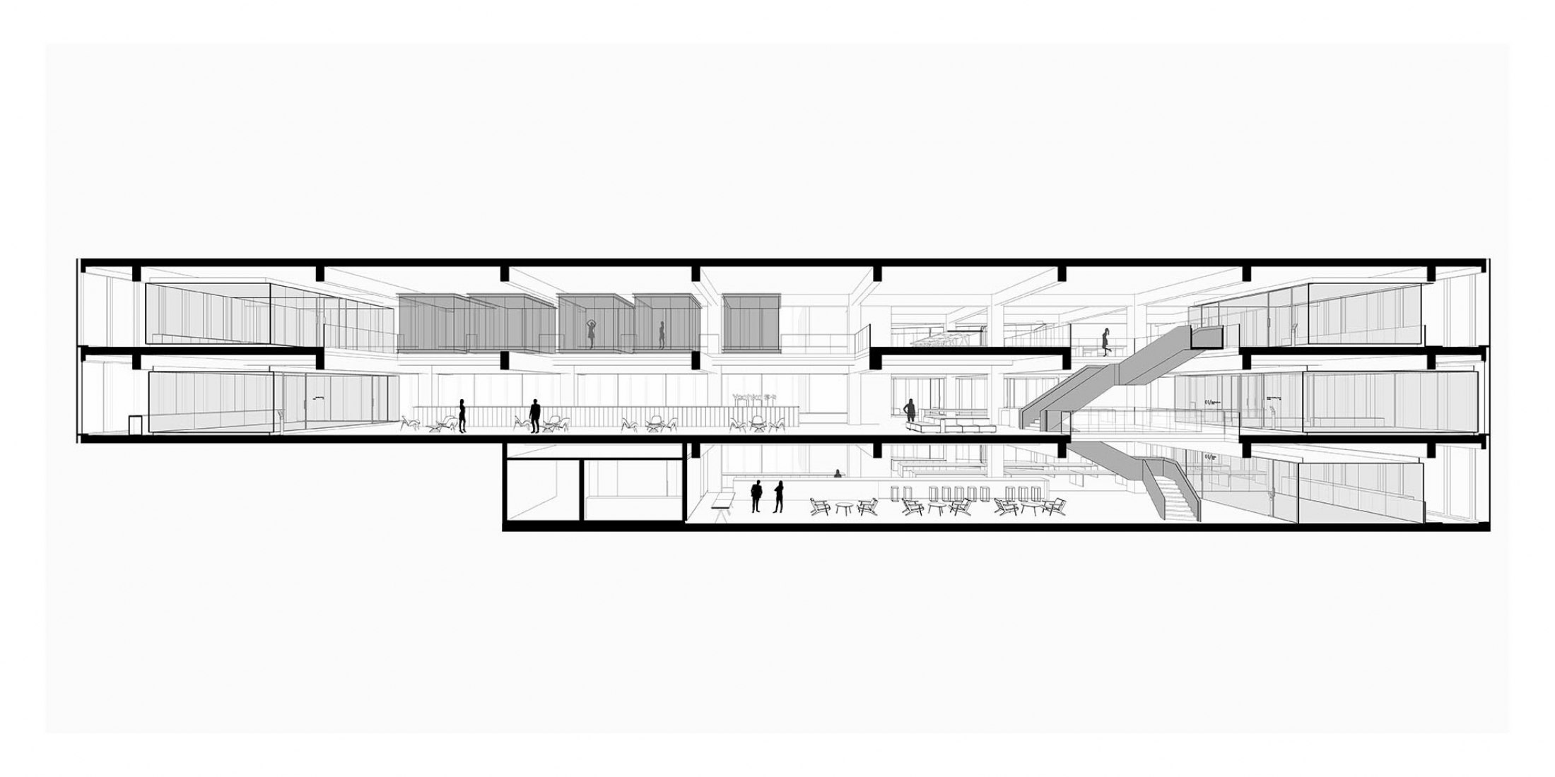 Sección. Shenzhen Yeahka C4 Office Design por JSPA Design.