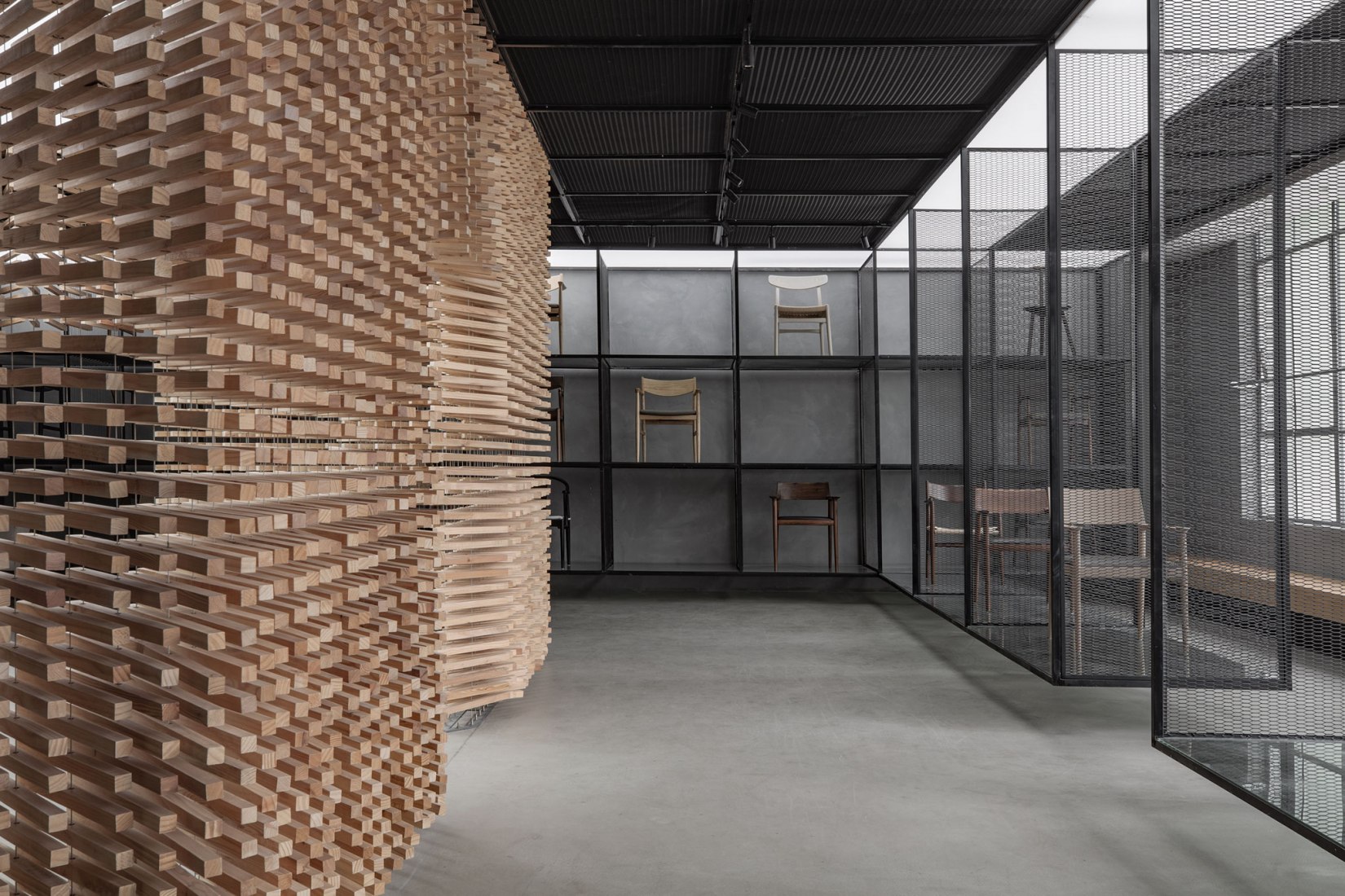 Taller y espacio de exposición de Shenzhen Qizhushe por YI+MU. Fotografía por YI+MU Design Office
