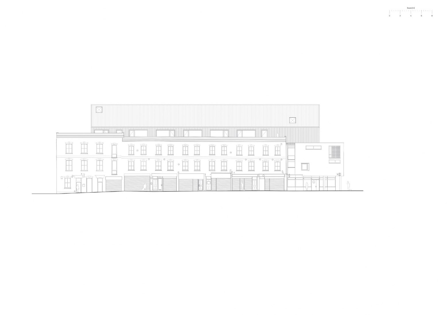 Alzado Bradbury Street. Bradbury Works por [Y/N] Studio. 