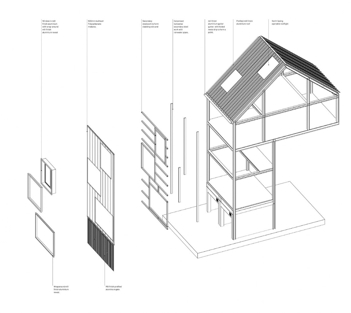 Detalle de fachada. Bradbury Works por [Y/N] Studio. 