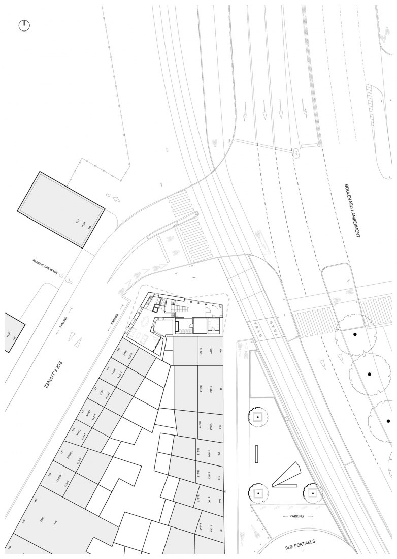 Site plan. NAVEZ - 5 social units by MSA/V+. Image courtesy of MSA/V+