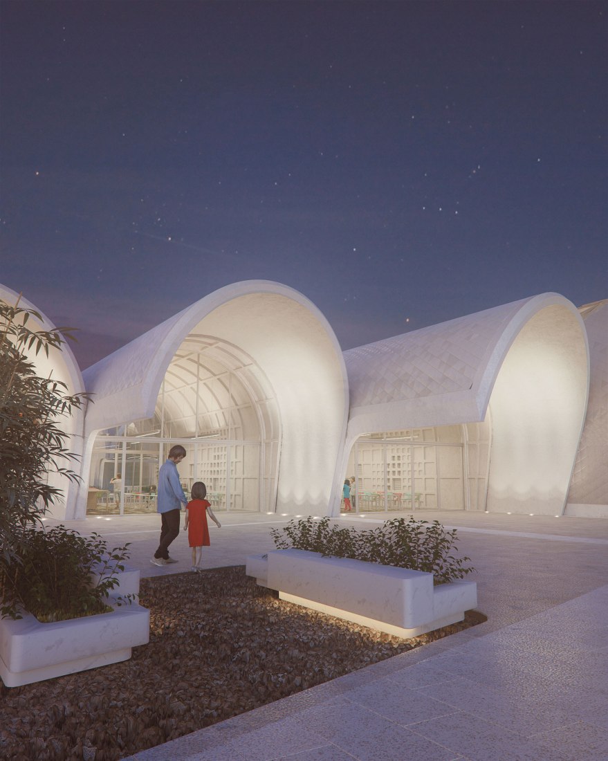 Classroom. Parabolic-Vaulted School Campus by Zaha Hadid Architects. Image courtesy of ZHA