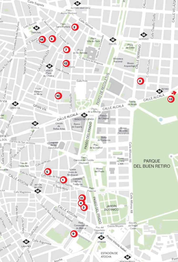 Mapa de galerías.