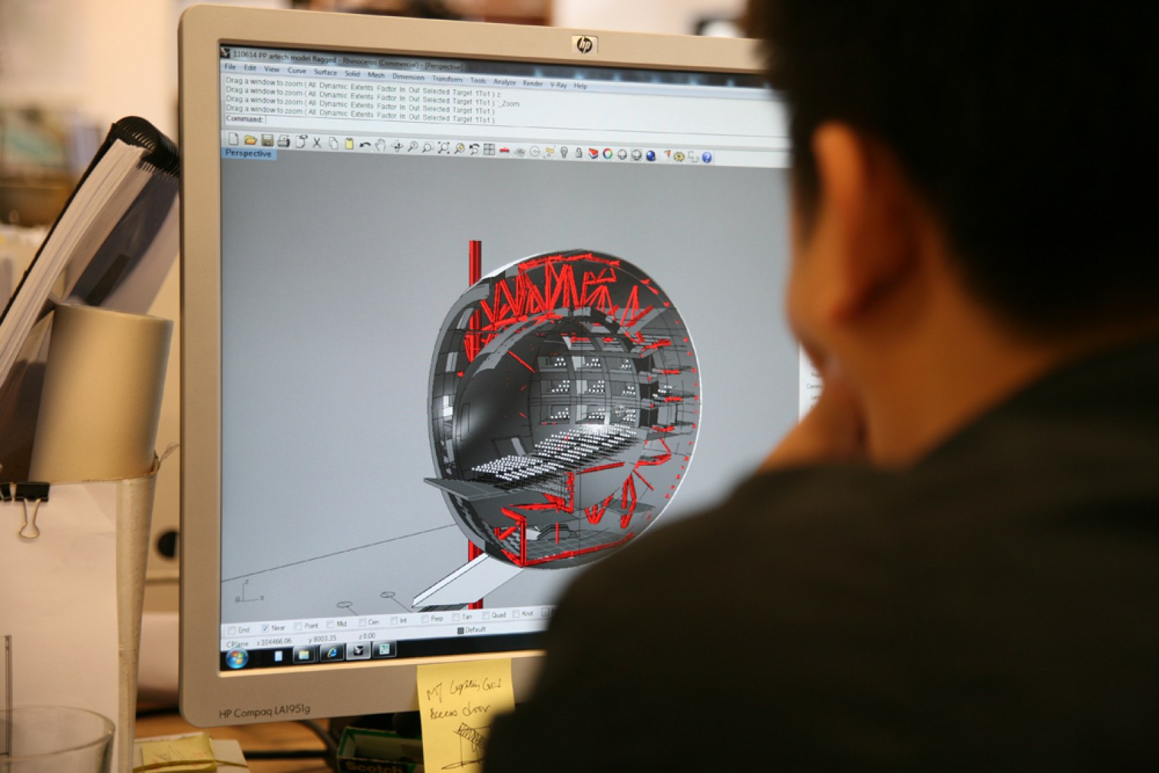 Working on a render of Taipei Performing Arts Center, OMA. © Rotor © All rights reserved. Courtesy of OMA.
