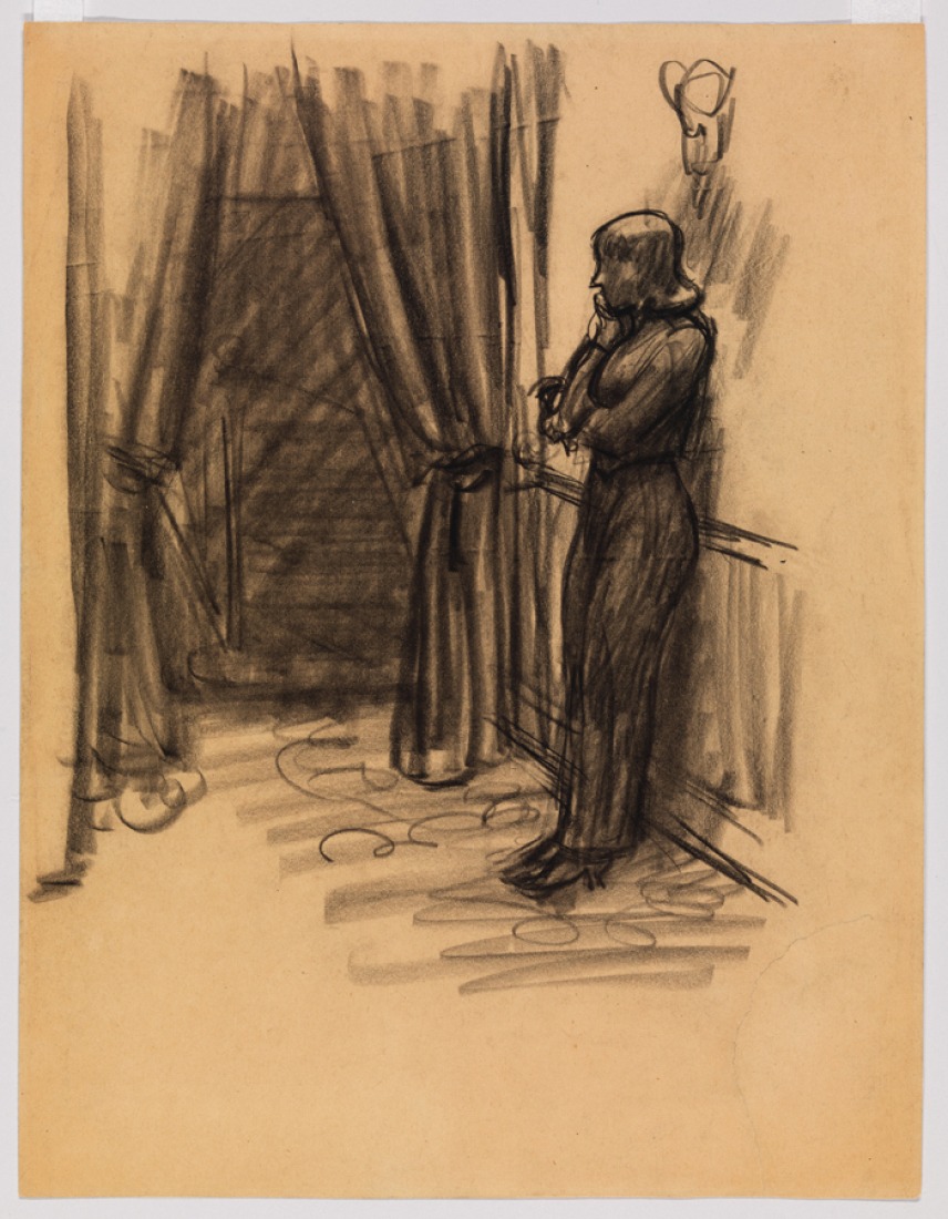Edward Hopper (1882–1967). Study for New York Movie, 1938 or 1939. Tiza sobre papel, 10 7/8 x 8 3/8 in. (27.6 x 21.3 cm). Whitney Museum of American Art, New York; Josephine N. Hopper Bequest 70.
