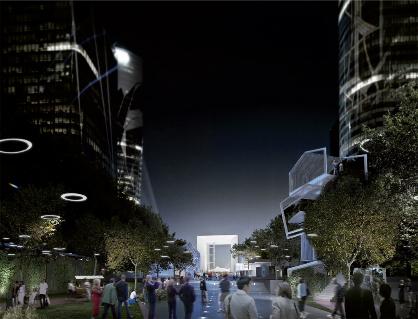 Masterplan en el distrito financiero de La Défense, París. Cortesía de AWP-HHF.