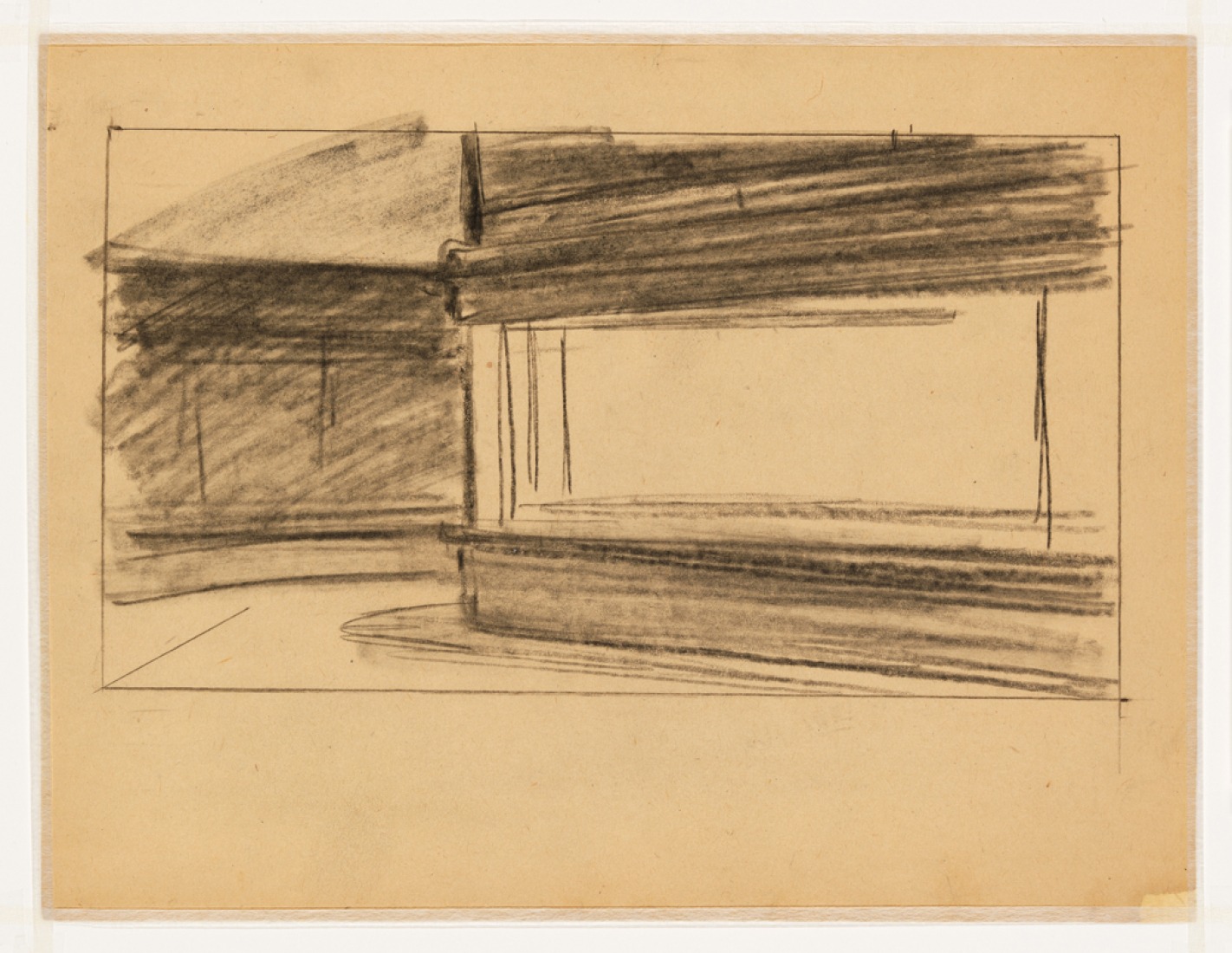 Edward Hopper (1882–1967). Study for Nighthawks, 1941 or 1942. Tiza sobre papel, 8 1/2 x 11 1/16 in. (21.6 x 28.1 cm). Whitney Museum of American Art, New York; Josephine N. Hopper Bequest  70.195.