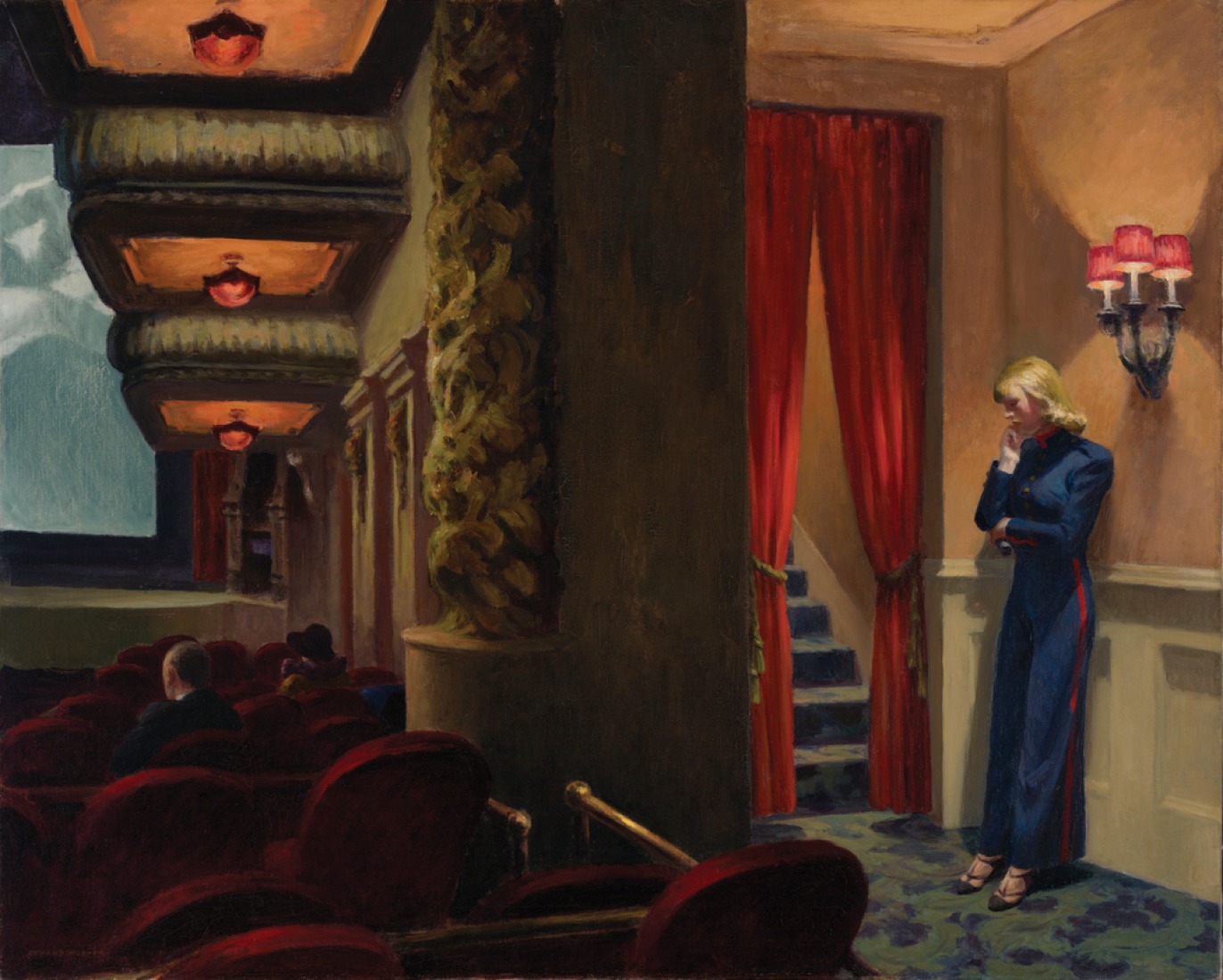 Edward Hopper (1882–1967). New York Movie, 1939. Óleo sobre lienzo, 32 1/4 x 40 1/8 in. (81.9 x 101.9 cm). The Museum of Modern Art, New York; regalo anónimo  396.1941. © Herederos de Josephine N. Hopper, autorizado por the Whitney Museum of American Art. Digital Image © The Museum of Modern Art/Licensed by SCALA / Art Resource, NY.