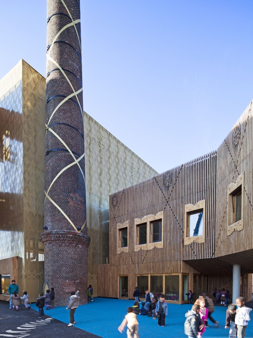 HAL catering + gym building, ECO school building. Intermunicipal school complex by Vincent Parreira – AAVP Architecture. Photography © Luc Boegly. Courtesy of Metropolis Communication.