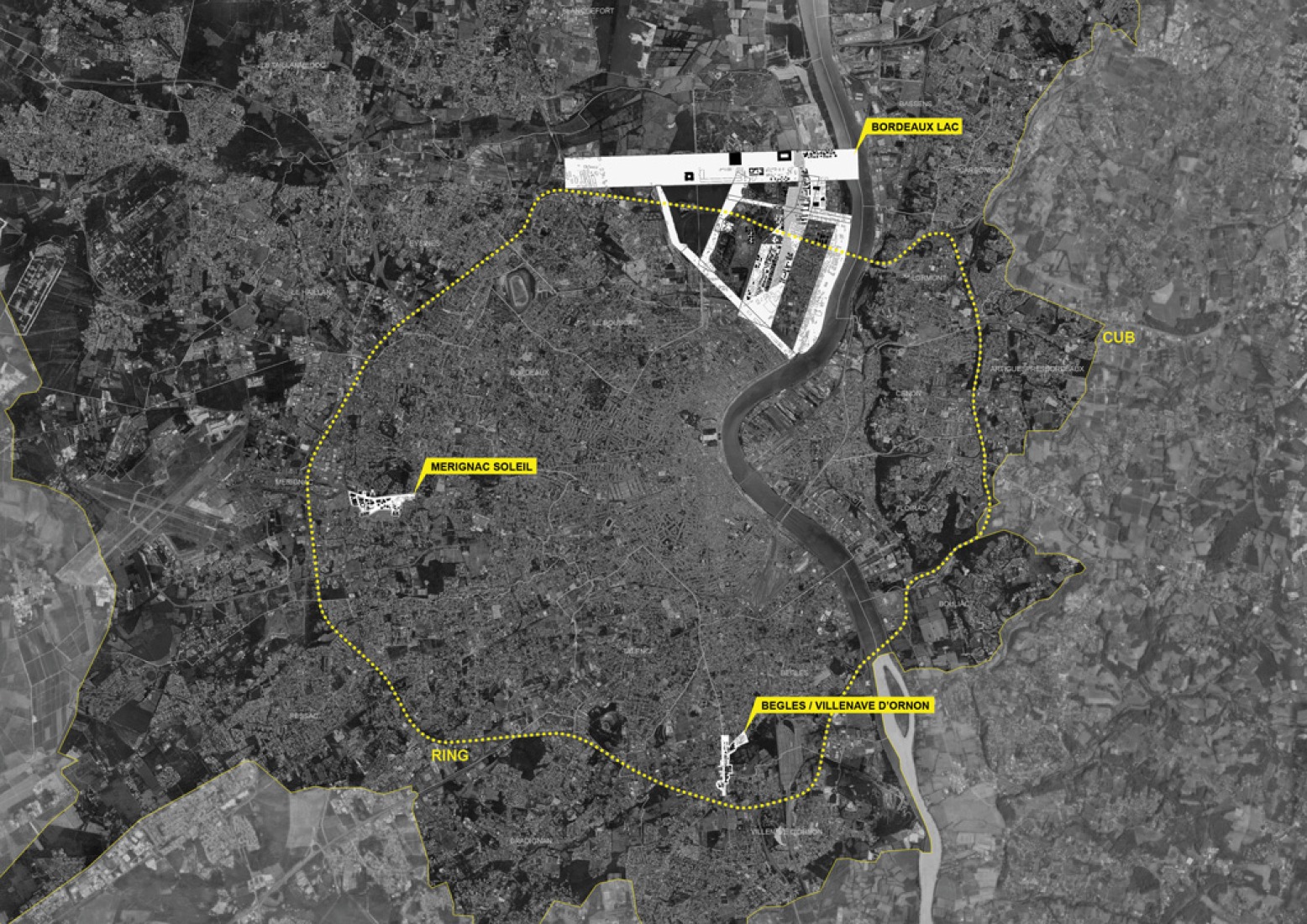 Three interventions in Bordeaux. Image courtesy of © OMA.