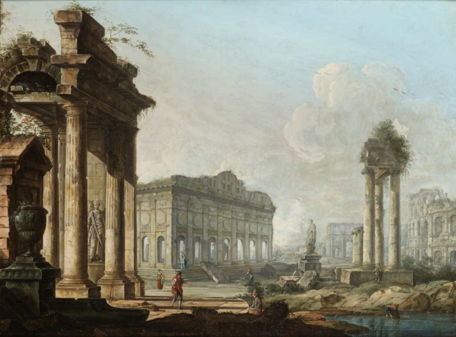 Pietro Bellotti, Capriccio Architecttonico. Archives of Landscape Paintings, Pietro Bellotti. Another Canaletto. Image courtesy of Ca’ Rezzonico. 