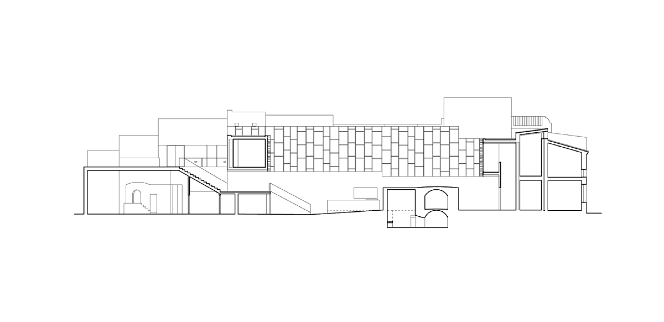 Sección longitudinal. Centro Cerámico de Triana por AF6 Arquitectos. Imagen © cortesía de AF6 Arquitectos. Ceramic Museum by AF6 Arquitectos. Image © courtesy of AF6 Arquitectos.