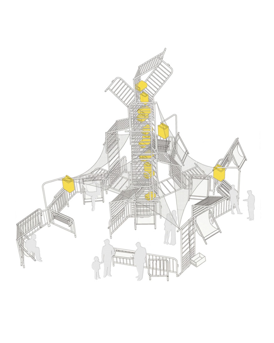 Visualización del proyecto. Valla Faro por Colectivo Desenfreno. 