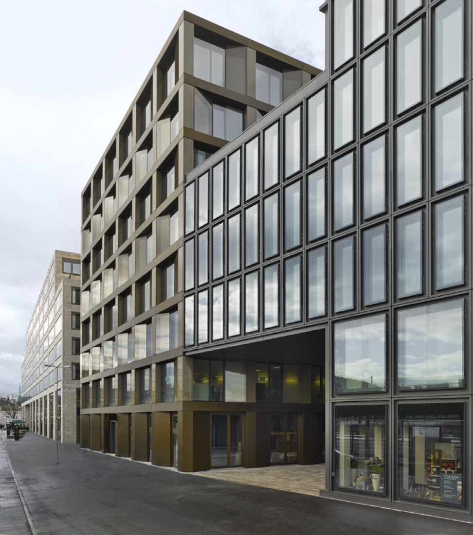 Vista exterior. Freischützgasse House, Europaallee 21, por David Chipperfield Architects. Fotografía © Stefan Müller.