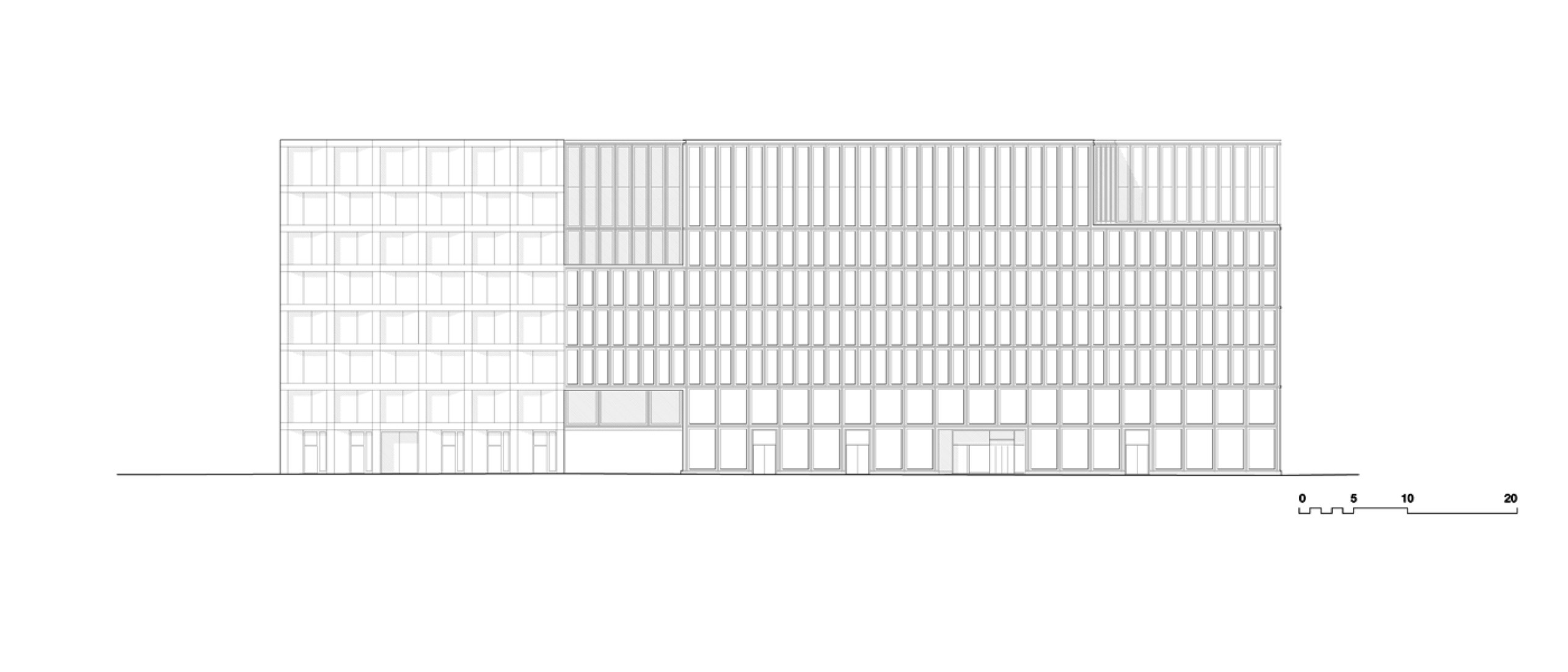 Alzado Europaallee (Haus Freischützgasse / Haus Europaallee). Freischützgasse House, Europaallee 21, por David Chipperfield Architects. Imagen © cortesía de David Chipperfield Architects.