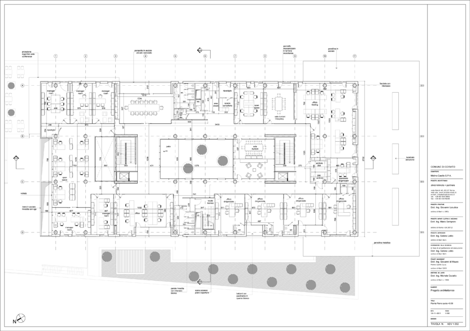 Planta a nivel +5.68. Sede del Grupo Casillo por Alvisi Kirimoto + Partners.
