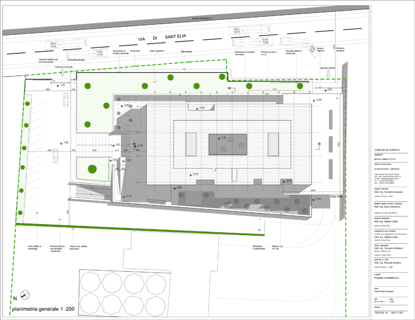 Plano de situación. Sede del Grupo Casillo por Alvisi Kirimoto + Partners. 