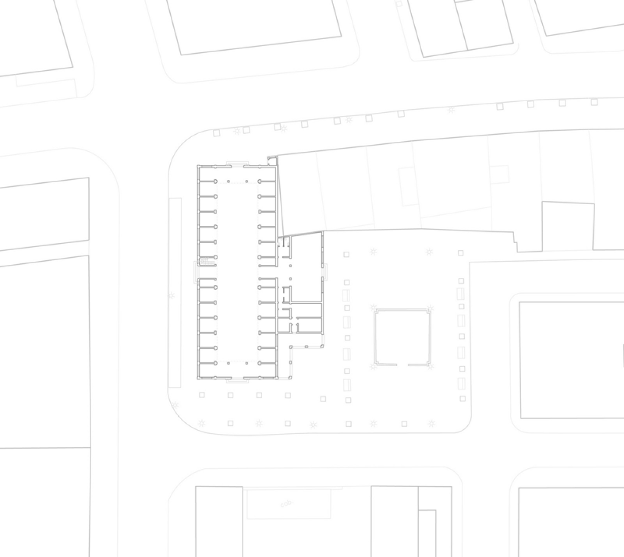 Estado previo, planta. Centro Cívico Ferreries por Arquitecturia.