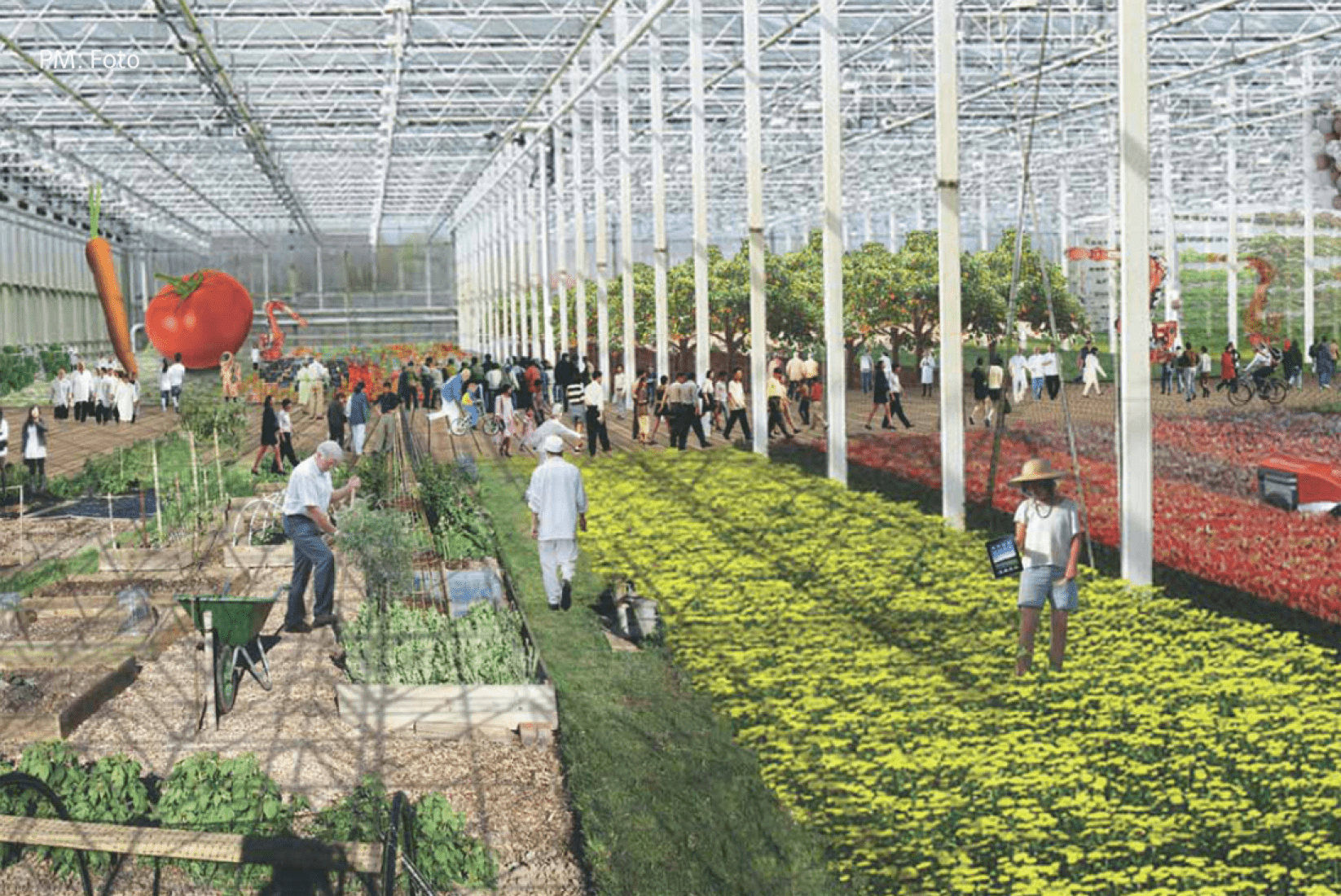 Montaje. World Expo Floriade 2022, por OMA. Cortesía de Floriade2022.