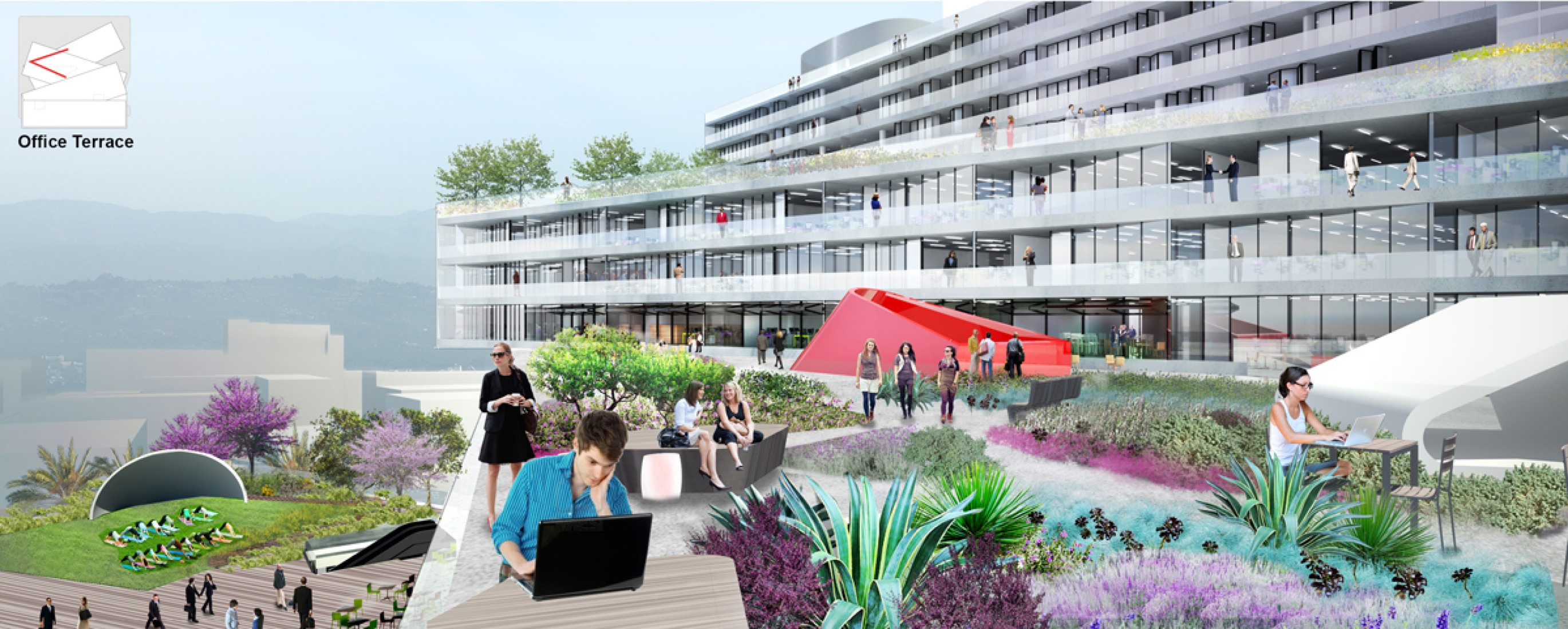 Terraza de la oficina, OMA en Santa Mónica. Imagen © OMA. 