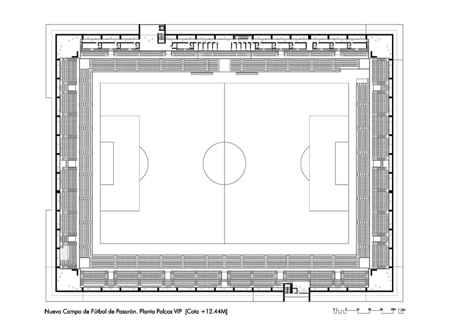 Box floor, New Estadium in Pasaron by esús Llamazares and Galo Zayas. Courtesy of ACXT Arquitectos.