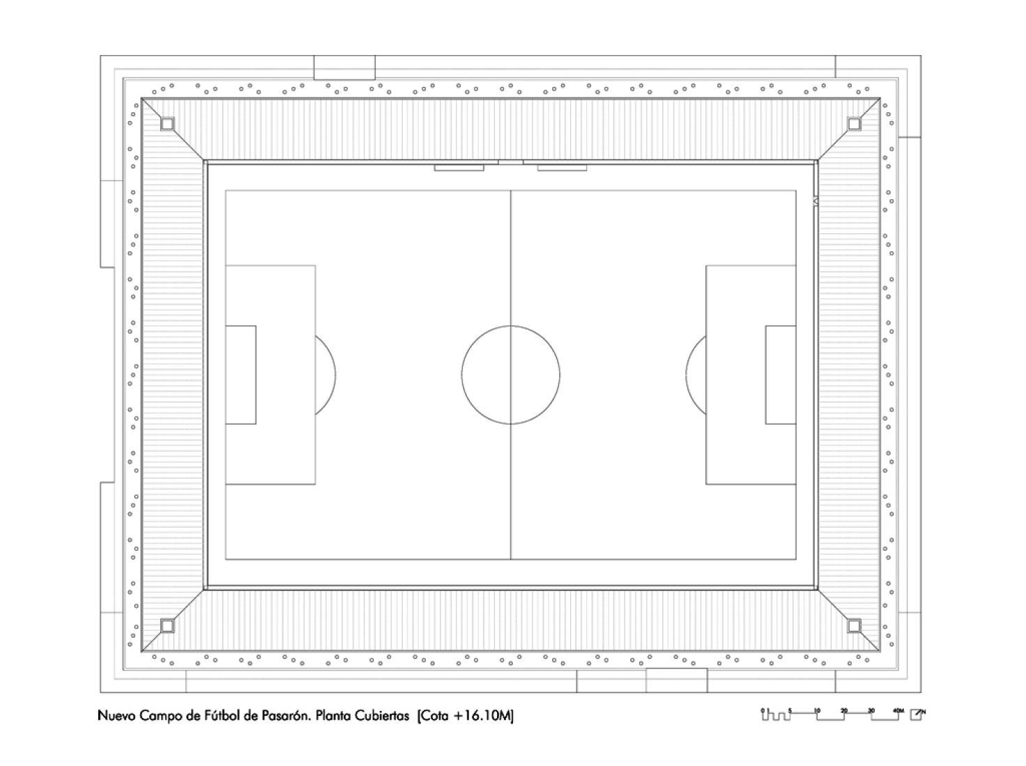 Cover. New Estadium in Pasaron by esús Llamazares and Galo Zayas. Courtesy of ACXT Arquitectos.