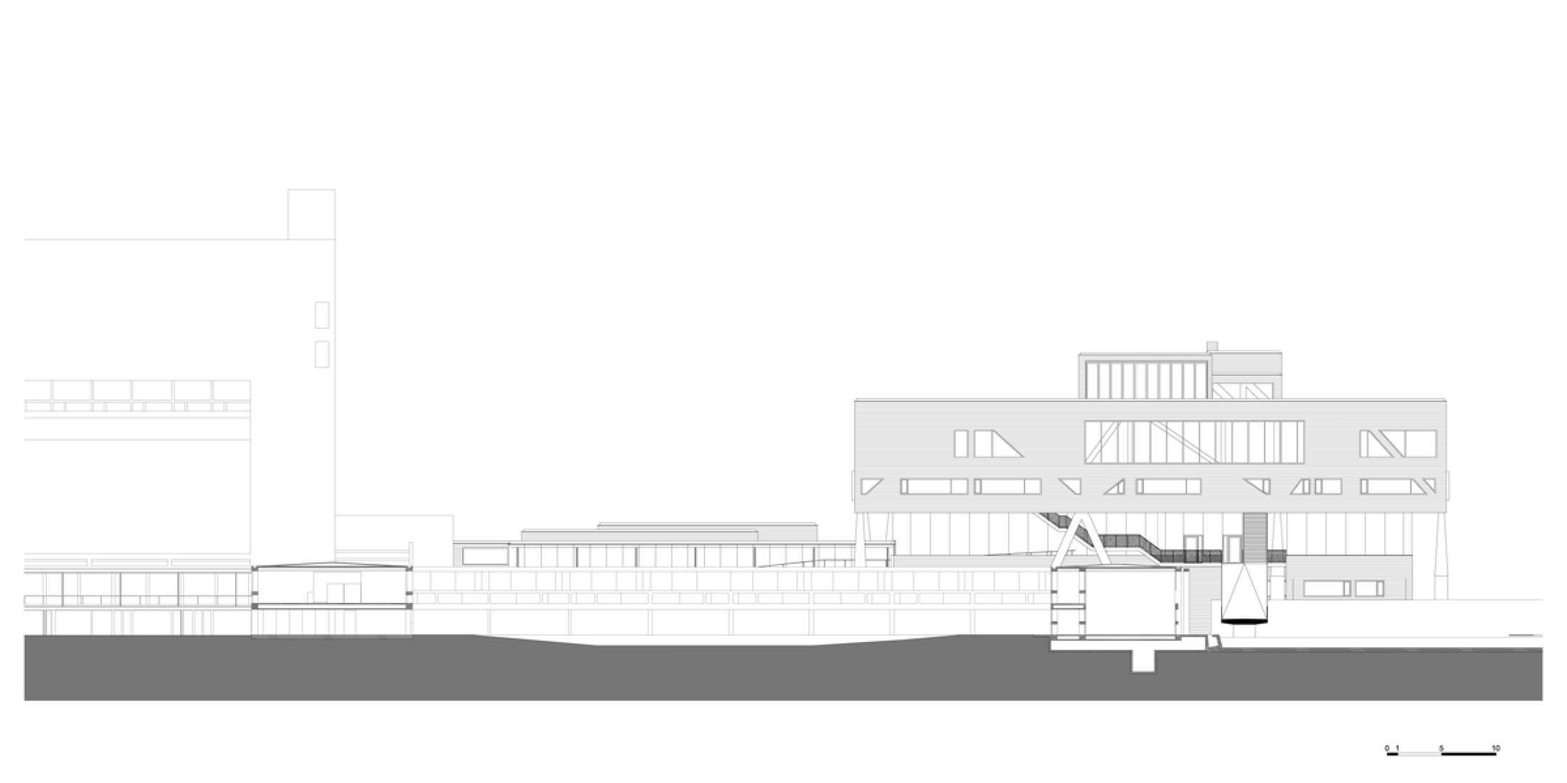 North elevation, deSingel International Arts Campus by Stéphane Beel Architects. Courtesy of SBA.