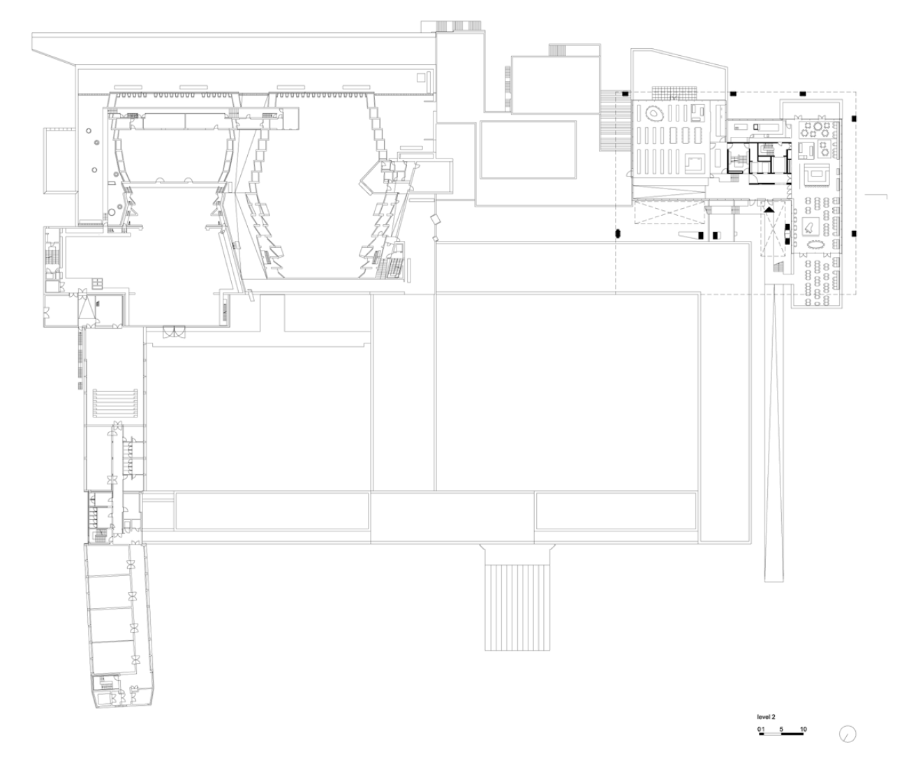 Level 2, deSingel International Arts Campus by Stéphane Beel Architects. Courtesy of SBA.