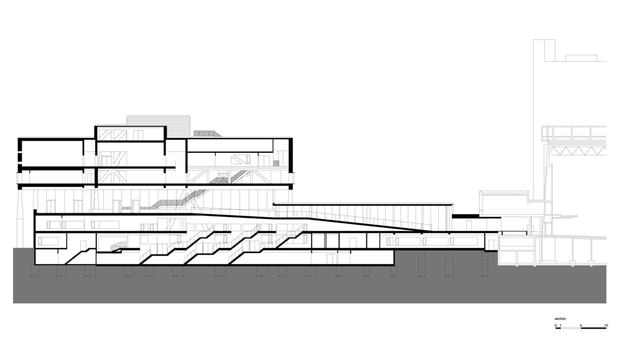 Section, deSingel International Arts Campus by Stéphane Beel Architects. Courtesy of SBA.