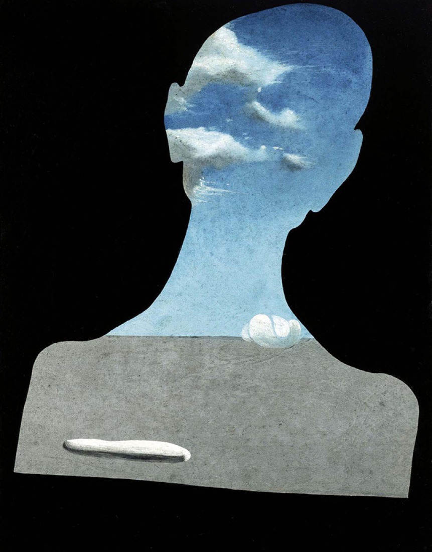 © Fundació Gala-Salvador Dali, Figueras. Salvador DALÍ. Hombre con cabeza llena de nubes, c.1936. Óleo sobre cartón- 18,1 x 14 cm. Surrealistas antes del surrealismo. La fantasía y lo fantástico en la estampa, el dibujo y la fotografía. October 4 2013 - January 12 2014. Fundación Juan March.