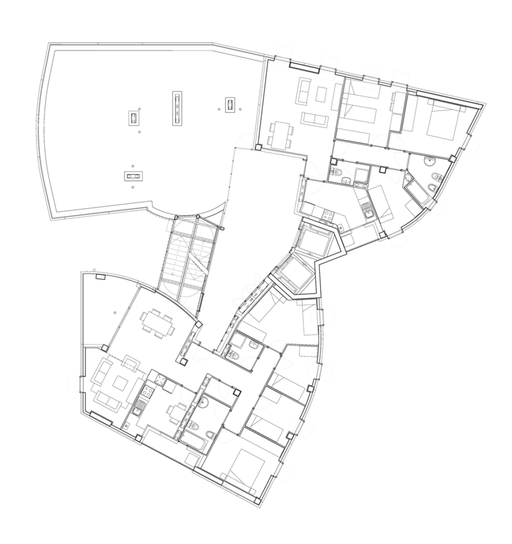 Eighth floor, Collective housing in Torre Baró by Josep Miàs.